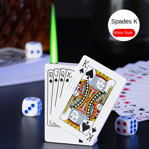 Money Checker Poker Flush Windproof Lighter | Refillable Butane Pocket Lighter with UV Light