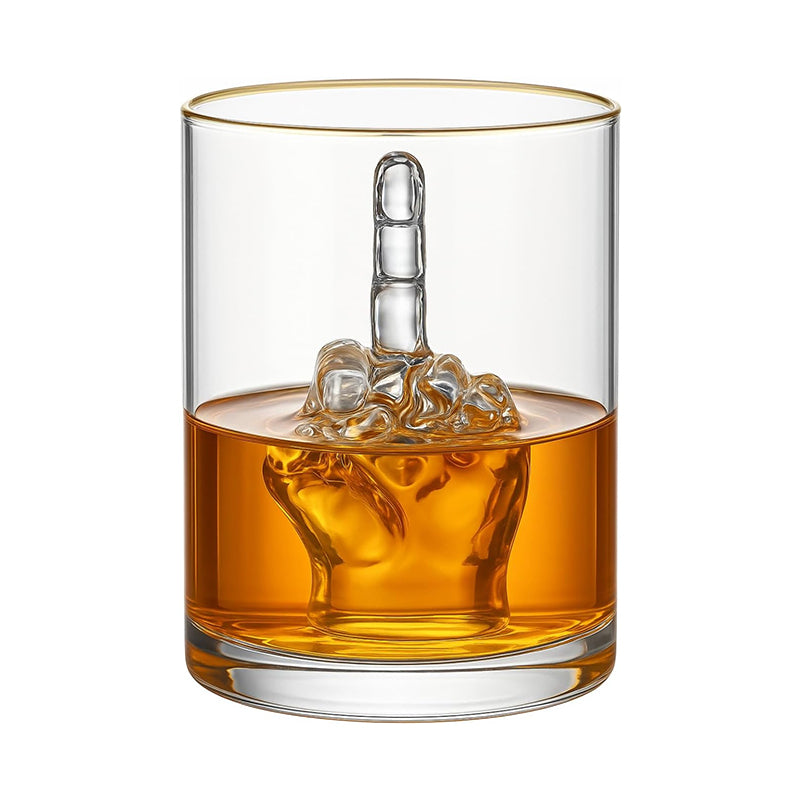 Whiskey Glass With Middle Finger