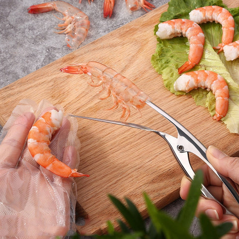 Stainless Steel Shrimp Peeler & Deveiner Tool, Ergonomic Prawn Cleaner for Fast Seafood Preparation