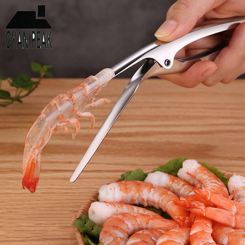 Stainless Steel Shrimp Peeler & Deveiner Tool, Ergonomic Prawn Cleaner for Fast Seafood Preparation