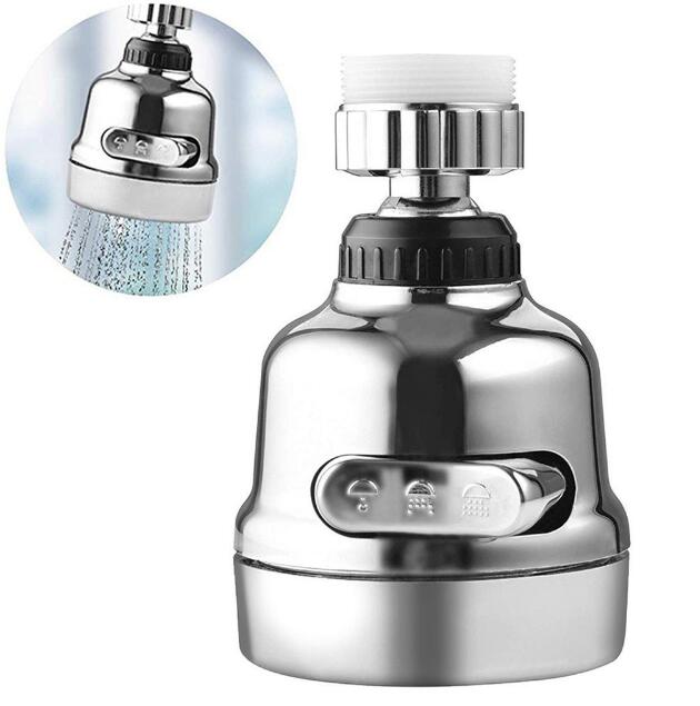 360° Rotating Kitchen Faucet Aerator | Water Saving Tap Extension with 3 Spray Modes