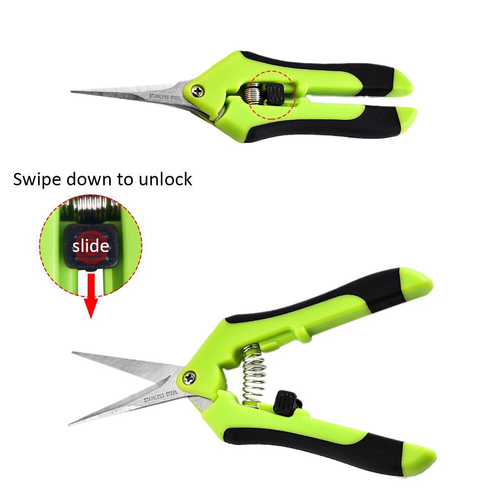 Multifunction Garden Pruning Shears, Green Stainless Steel Gardening Scissors for Flowers, Herbs & Small Branches