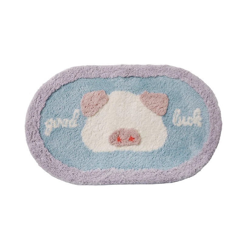 Plush toilet bathroom door anti slip imitation cashmere carpet bathroom floor mat