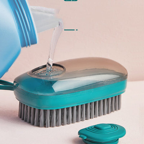 Automatic Soap Dispensing Cleaning Brush, Refillable Dish Scrub Brush with Removable Brush Heads