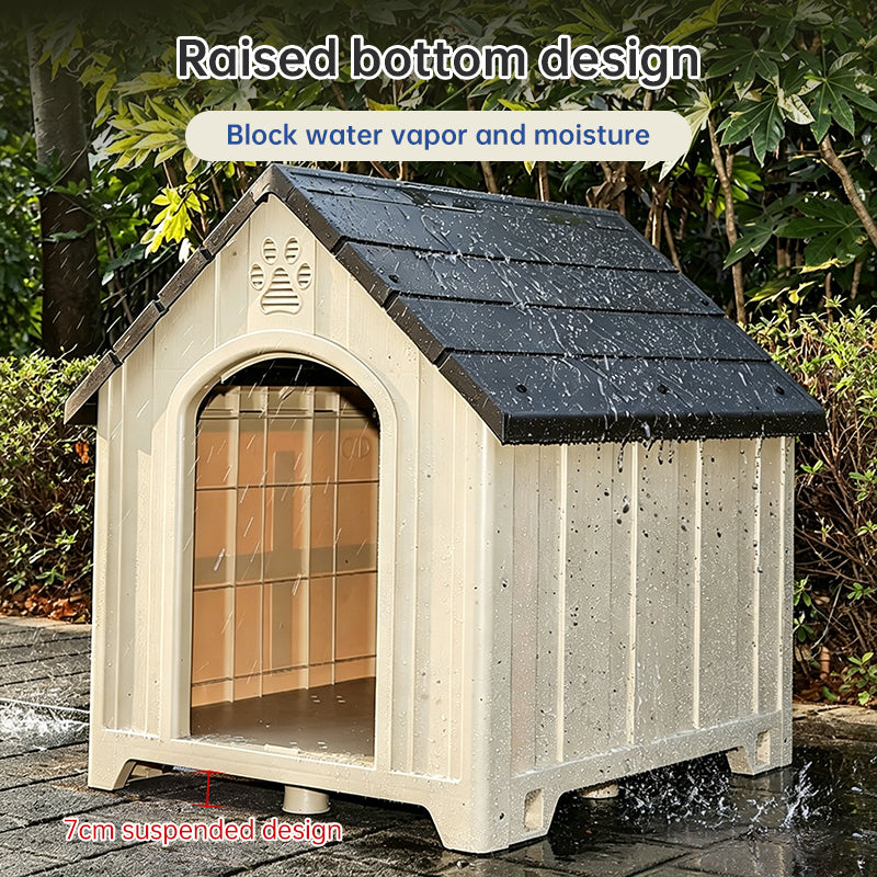 Heavy Duty Outdoor Dog House | Waterproof Insulated Pet Shelter Kennel for Dogs