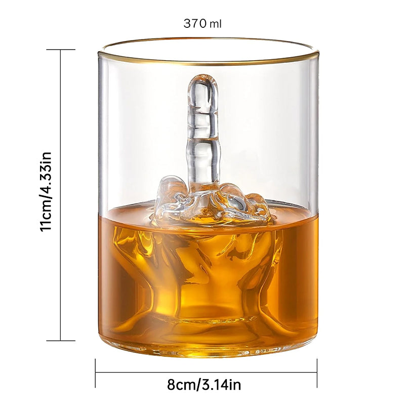 Whiskey Glass With Middle Finger
