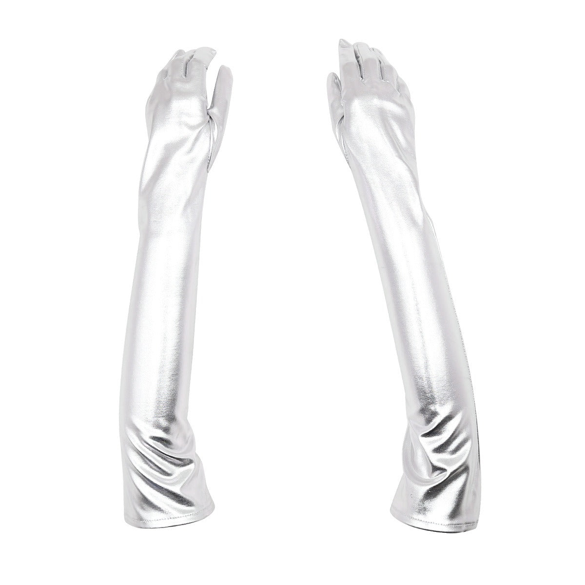Patent Leather Five-Finger Gloves for Adults, Stylish Roleplay & Costume Accessories