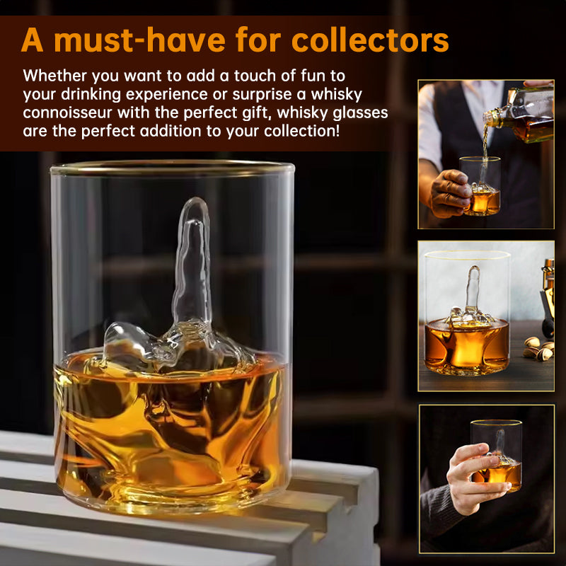 Whiskey Glass With Middle Finger