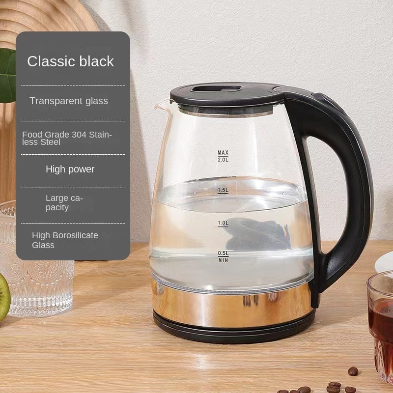1.8L Glass Electric Kettle | Fast Boil LED Tea Kettle with Auto Shut-Off & Boil-Dry Protection