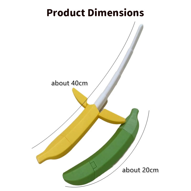 Banana-Shaped Retractable Samurai Sword, Twist-Open Toy for Kids Cosplay & Party Gift