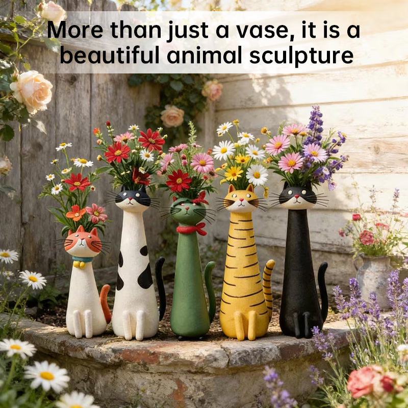 Creative Cat Vase | Handmade Decorative Flower Holder for Home & Office Décor