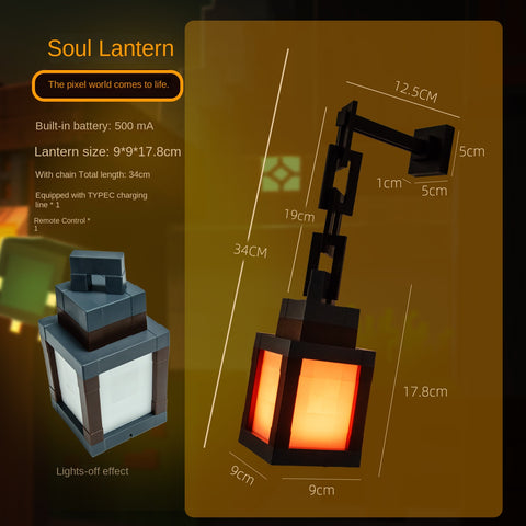 Minecraft Pixel Night Light LED – Rechargeable Ambient Desk Lamp & Creative Tap Light