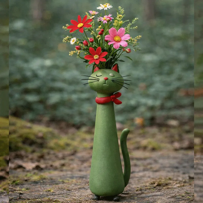 Creative Cat Vase | Handmade Decorative Flower Holder for Home & Office Décor