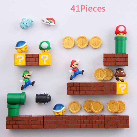 3D Super Mario Fridge Magnets | Cute PVC Cartoon Figurines for Kids Home Decoration