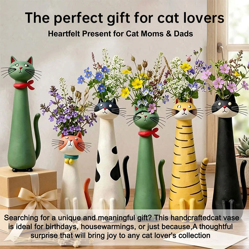 Creative Cat Vase | Handmade Decorative Flower Holder for Home & Office Décor