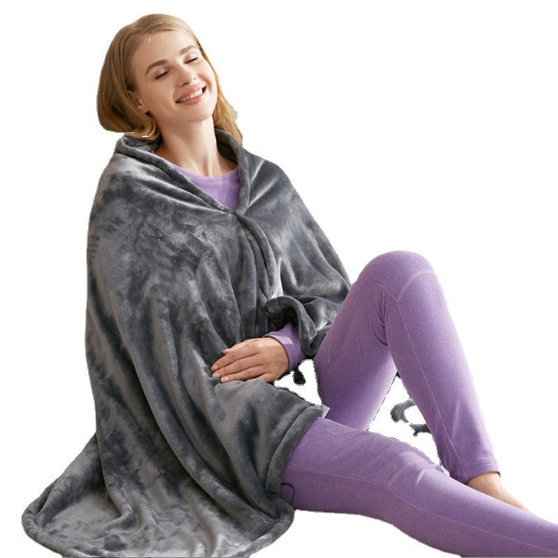 Coral Velvet Warm Wrap Cape with 3 Temperature Settings