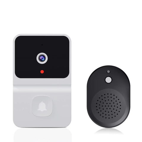 Smart Wireless WiFi Video Doorbell with Camera, Rechargeable Battery, Two-Way Audio, Ulook App, Black/White