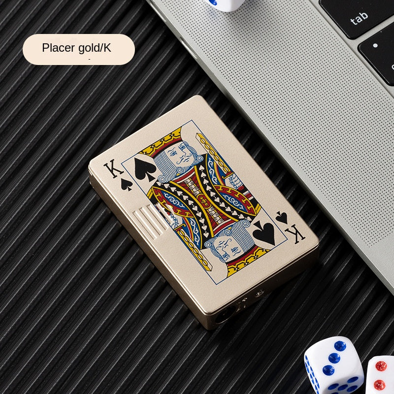 Money Checker Poker Flush Windproof Lighter | Refillable Butane Pocket Lighter with UV Light