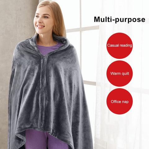 Coral Velvet Warm Wrap Cape with 3 Temperature Settings
