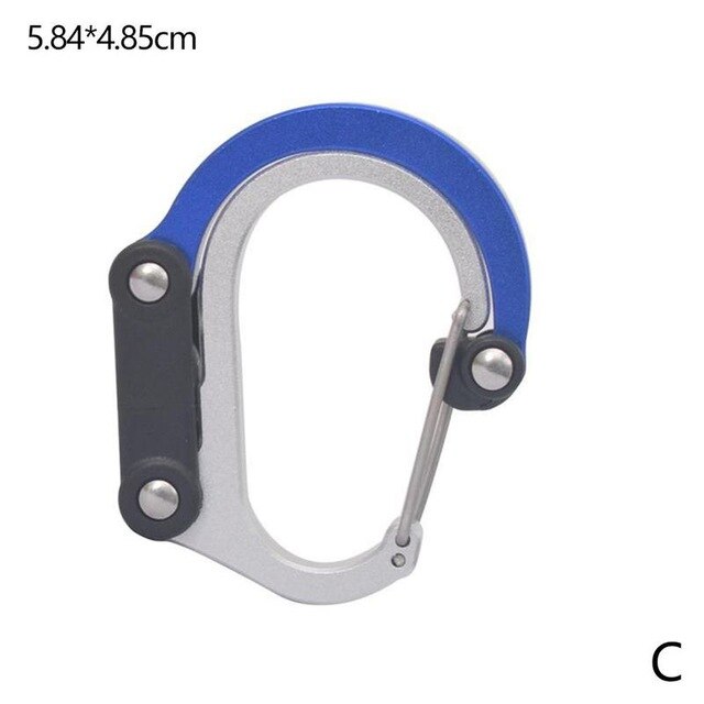 D-Type Aluminum Alloy Carabiner Clip, Multi-Function Keychain Hook, Outdoor Camping Hanging Buckle