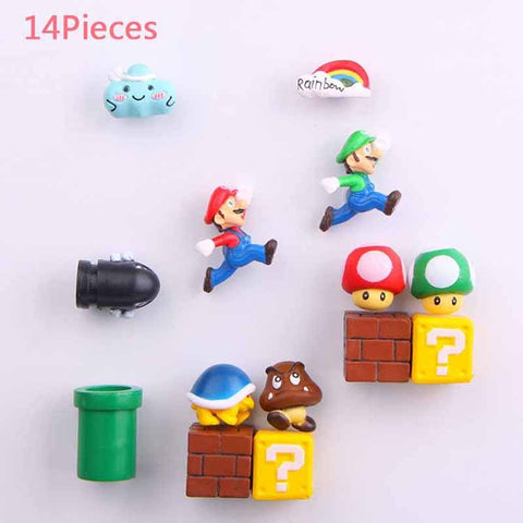 3D Super Mario Fridge Magnets | Cute PVC Cartoon Figurines for Kids Home Decoration
