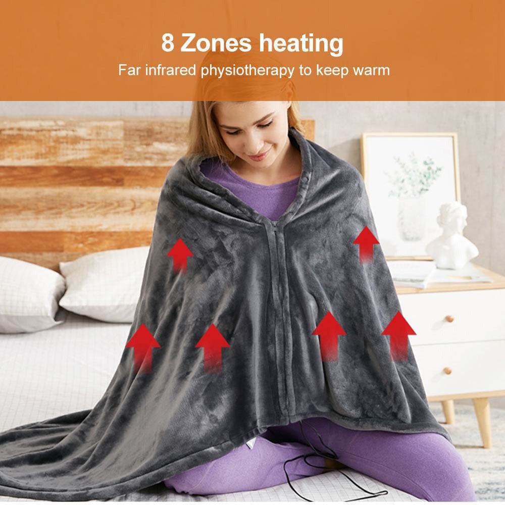 Coral Velvet Warm Wrap Cape with 3 Temperature Settings