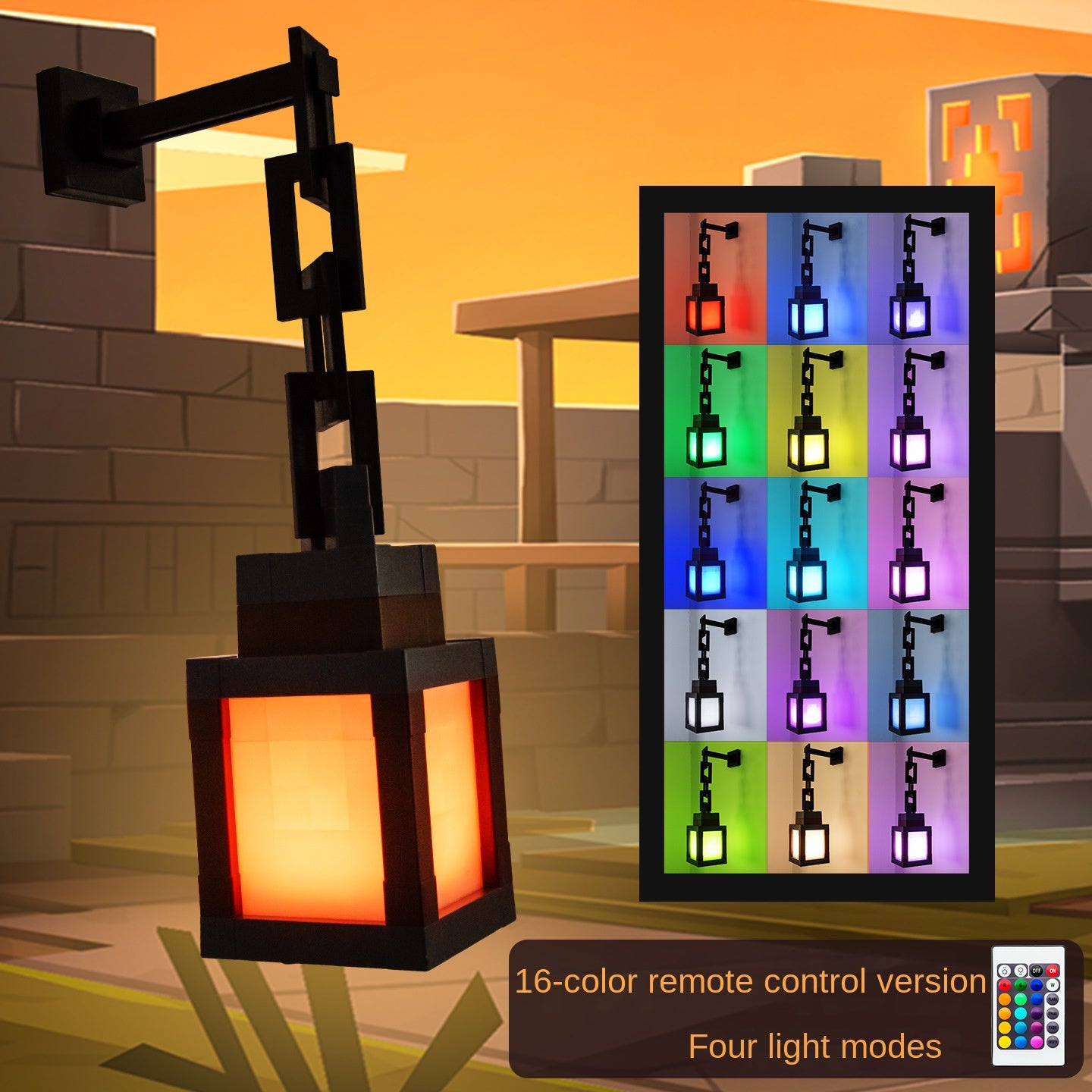 Minecraft Pixel Night Light LED – Rechargeable Ambient Desk Lamp & Creative Tap Light
