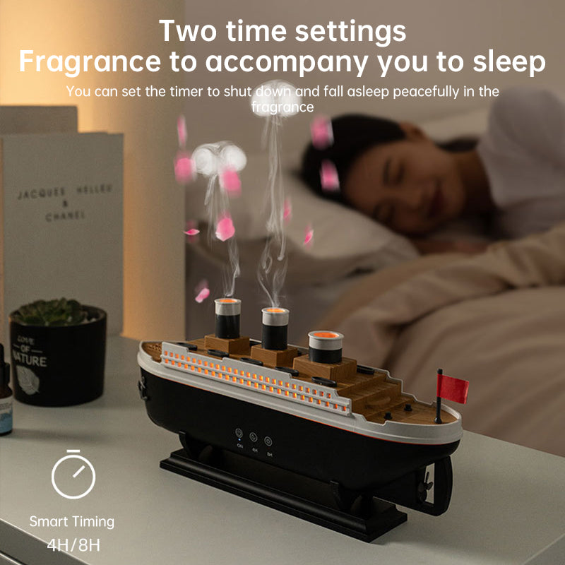 Titanic Ship Humidifier & Essential Oil Diffuser | Jellyfish Smoke Ring Ultrasonic Aroma Diffuser