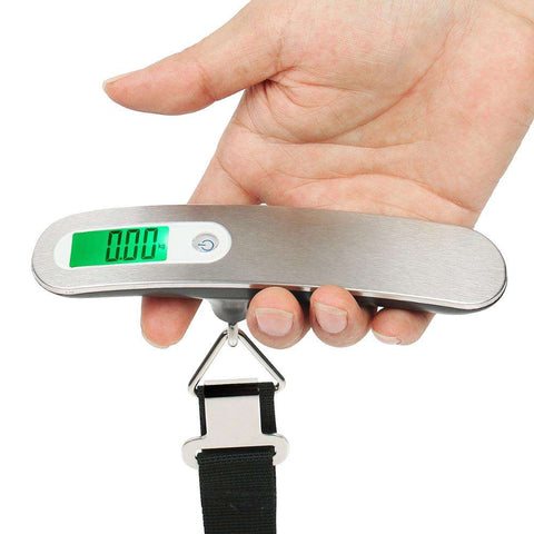 Portable Digital Luggage Scale 50kg | Stainless Steel Electronic Hanging Travel Scale
