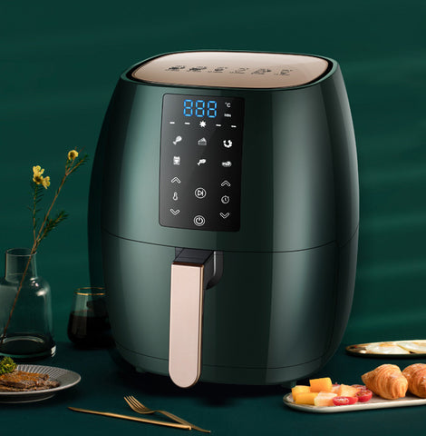 5.5L Smart Touch Air Fryer, Large Capacity Oil-Free Cooker with Viewing Window & Rapid Air Circulation