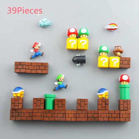 3D Super Mario Fridge Magnets | Cute PVC Cartoon Figurines for Kids Home Decoration