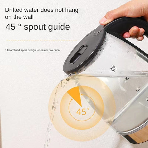 1.8L Glass Electric Kettle | Fast Boil LED Tea Kettle with Auto Shut-Off & Boil-Dry Protection