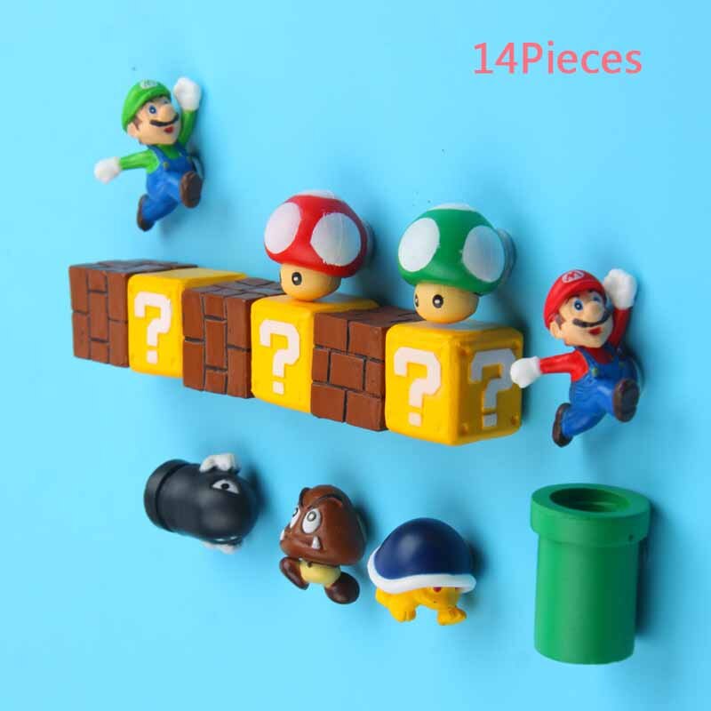 3D Super Mario Fridge Magnets | Cute PVC Cartoon Figurines for Kids Home Decoration