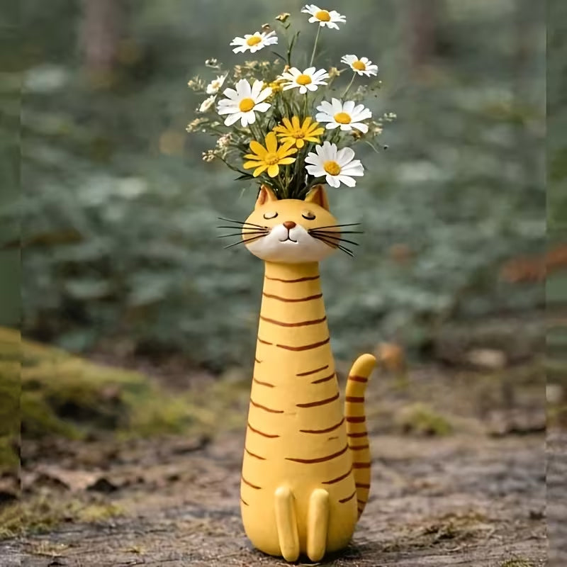 Creative Cat Vase | Handmade Decorative Flower Holder for Home & Office Décor