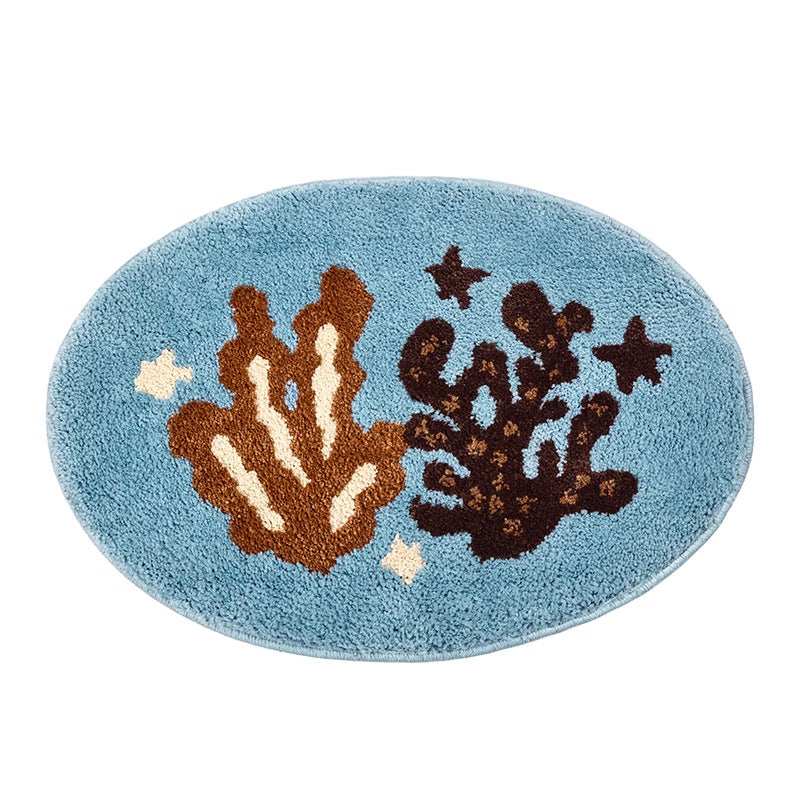 Plush toilet bathroom door anti slip imitation cashmere carpet bathroom floor mat