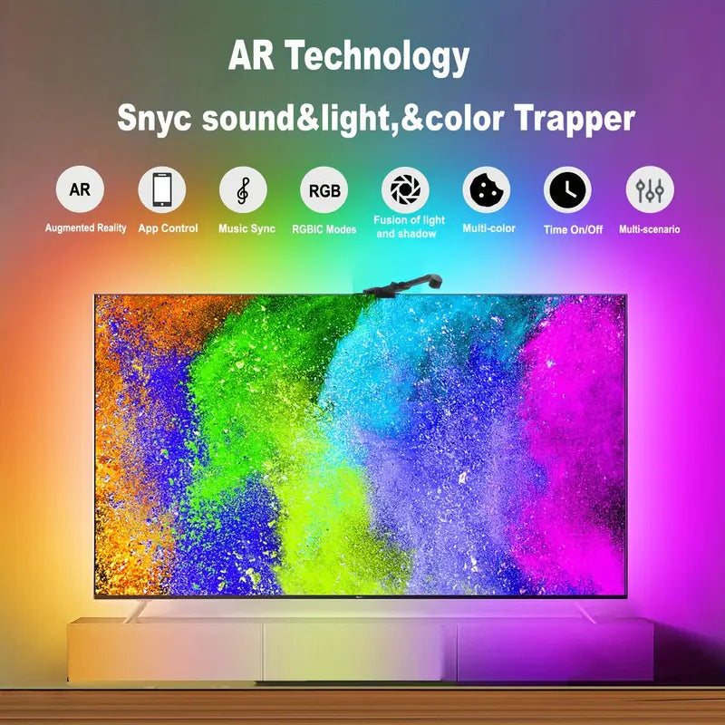 USB TV Screen Mirroring Ambient Light Smart Screen-Camera Sync Flowing Color Changing RGB Colorful LED Strip Light