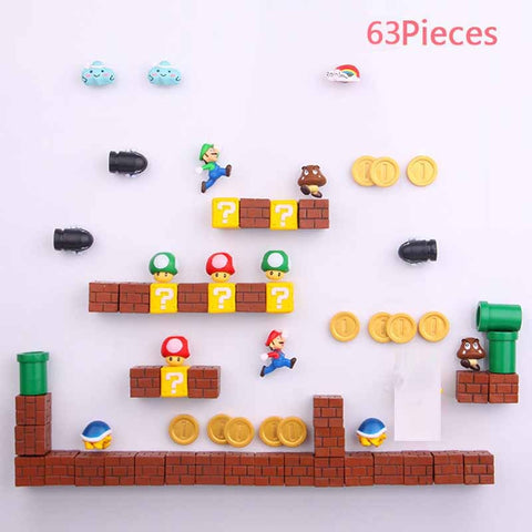 3D Super Mario Fridge Magnets | Cute PVC Cartoon Figurines for Kids Home Decoration