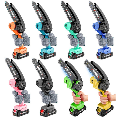 Cordless Mini Electric Chainsaw 6 Inch | Rechargeable Wood Cutting Saw for Home & Garden