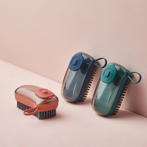 Automatic Soap Dispensing Cleaning Brush, Refillable Dish Scrub Brush with Removable Brush Heads