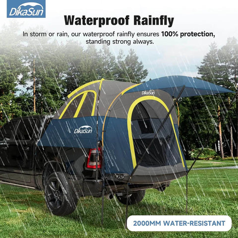5.5–6.7FT Pickup Truck Bed Tent with Awning | Waterproof Double Layer Camping Tent for 2–3 People