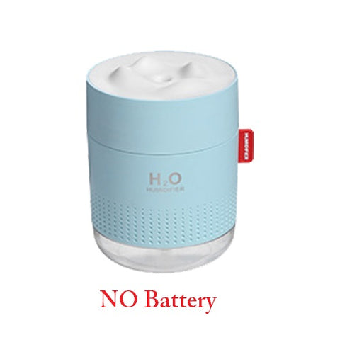 Snow Mountain USB Humidifier with LED Night Light, 500ml Mini Desktop Cool Mist Humidifier, Rechargeable or USB Powered