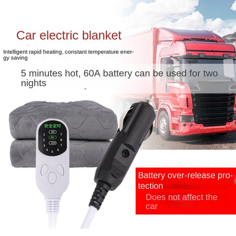 12V Car Electric Blanket | Portable Heated Travel Blanket for Camping & Road Trips