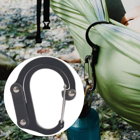 D-Type Aluminum Alloy Carabiner Clip, Multi-Function Keychain Hook, Outdoor Camping Hanging Buckle
