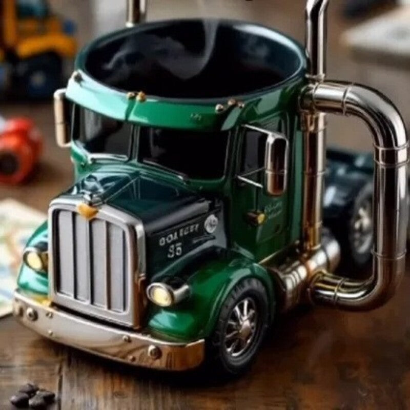 Truck Design Coffee Mug 11oz – Creative Semi-Truck Coffee Cup for Truck Lovers