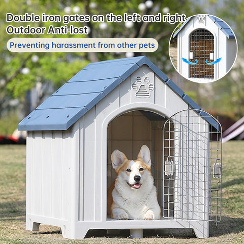 Heavy Duty Outdoor Dog House | Waterproof Insulated Pet Shelter Kennel for Dogs