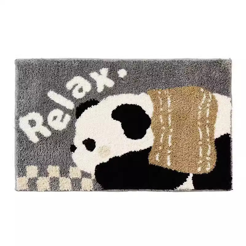 Plush toilet bathroom door anti slip imitation cashmere carpet bathroom floor mat