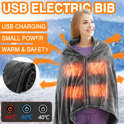 Coral Velvet Warm Wrap Cape with 3 Temperature Settings