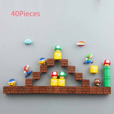 3D Super Mario Fridge Magnets | Cute PVC Cartoon Figurines for Kids Home Decoration
