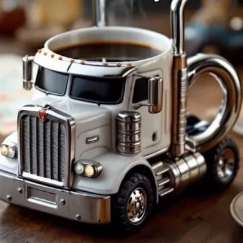 Truck Design Coffee Mug 11oz – Creative Semi-Truck Coffee Cup for Truck Lovers