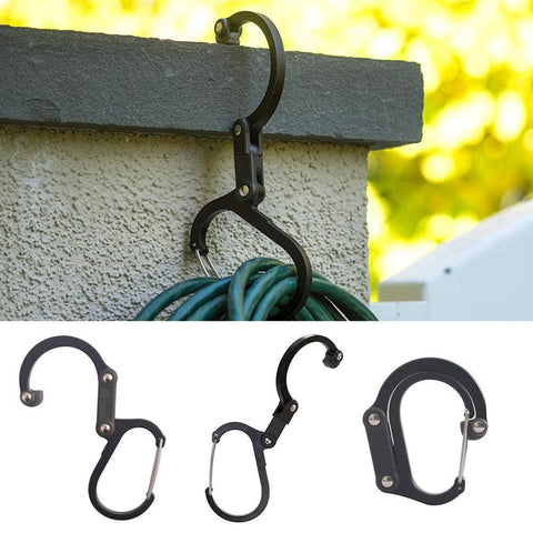 D-Type Aluminum Alloy Carabiner Clip, Multi-Function Keychain Hook, Outdoor Camping Hanging Buckle